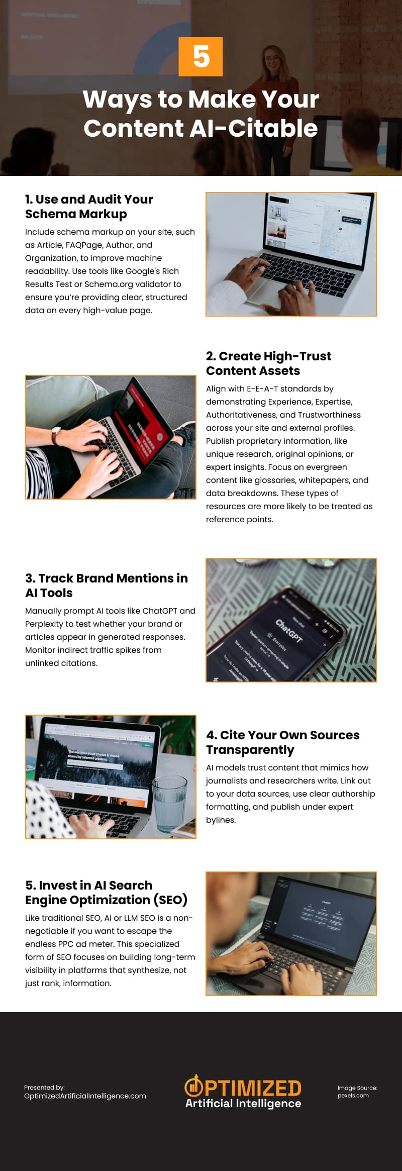 5 Ways to Make Your Content AI-Citable Infographic 5 Ways to Make Your Content AI-Citable Infographic
