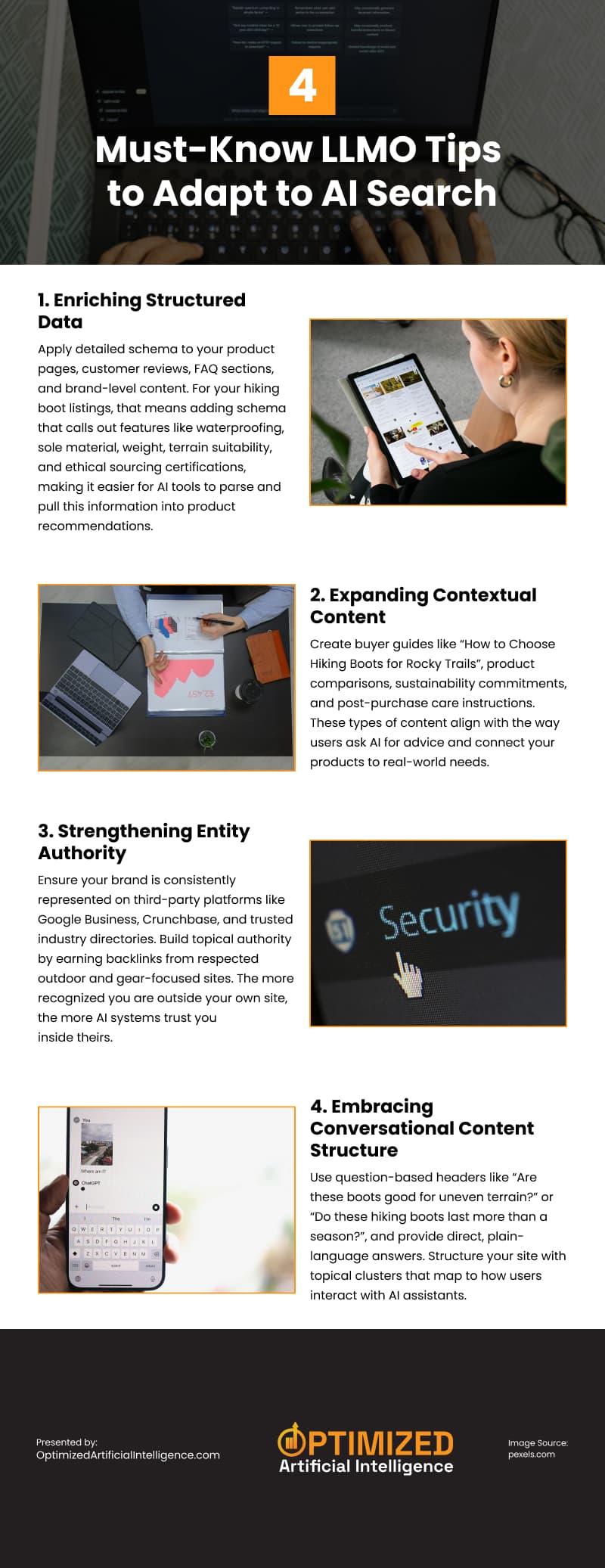 4 Must-Know LLMO Tips to Adapt to AI Search Infographic 4 Must-Know LLMO Tips to Adapt to AI Search Infographic